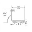 Cal-Royal Cal-Royal DSR-408 Aluminum Door Shoe with Rain Drip and Vinyl Insert CAL-DSR-408