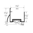 Cal-Royal Cal-Royal DSR-410 Aluminum Door Shoe with Rain Drip and Vinyl Insert CAL-DSR-410