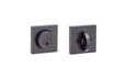 Kwikset 158SQT Halifax Square Deadbolt exterior keyed cylinder and interior thumb-turn, Matte Black (622)
