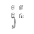 Baldwin Reserve SmartKey Westcliff Double Cylinder Keyed Entry Handleset with Traditional Rose
