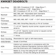 Kwikset 660 SQT 660 Series Deadbolt Smartkey Square Rose Single Cylinder Specifications