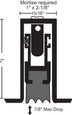 NGP NGP 422N Mill Aluminum Heavy-Duty Mortise Automatic Door Bottom with Neoprene Seal NGP-422N