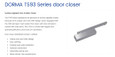 Dormakaba Dorma TS9356 Cam Action Surface-Mounted Track Closer, Adjustable Size 5-6 DOR-TS9356