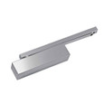 Dormakaba TS93 Series Cam Action Surface-Mounted Track Closer, Adjustable Size 5-6, shown in Aluminum finish, side profile view