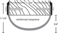 NGP NGP 14RA 1-3/4 Reinforced Neoprene Door Bottom Seal 84", Anodized Aluminum NGP-14RA 1-3/4 84