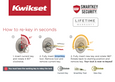 Kwikset 687BW SMT Belleview Handleset Single Cylinder Reversible Keyed Door Entry with SmartKey, Exterior Only