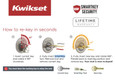 Kwikset 687DA SMC Dakota Single Cylinder Handleset Keyed Door Entry with SC1 Keyway SmartKey, Exterior Only KWI-687DA-SMC