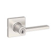 Kwikset KWI-405CSLSQT-S Casey Lever with Square Rose Entry Door Lock SmartKey with 6AL Latch and RCS Strike