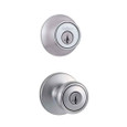 Kwikset KWI-690T-S Combo Keyed Entry Tylo Knob with Single Cylinder Deadbolt SmartKey with RCAL Latch and RCS Strike