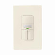 Eaton OS310R-LA occupancy sensor dual switch, Dual switch, with nightlight, Flush, 120V, Wire leads, Maintained closure, Light almond, Incand, MLV, ELV, Flrsnt, CFL, LED, halo, 1-pole, 3-way, 1-phase, 1000 sq ft, Occupancy, 1000W 710926