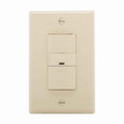 Eaton OS306U-V occupancy sensor switch, No neutral required, Flush, 120V, Wire leads, Maintained closure, Ivory, Incand, MLV, ELV, Flrsnt, CFL, LED, halo, 1-pole, 3-way, 1-phase, 450 sq ft, Occupancy, 600W 722226