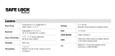 Kwikset Safe Lock SL4000WI spec sheet - cross bore 2-1/8 in., backset 2-3/8 or 2-3/4 in., door thickness 1-3/8 to 1-3/4 in., ANSI A156.2 Grade 3, UL listed