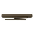 Dormakaba ED100LE Low Energy Swing Door Operator installed on single swing door in institutional corridor, shown with wall-mounted pushbutton actuator