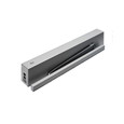 Dormakaba ED100LE Low Energy Swing Door Operator installed on single swing door in institutional corridor, shown with wall-mounted pushbutton actuator