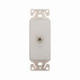 Eaton 9547WS Aspire insert with connector, Single coax adapter insert, Commercial, residential video applications, Flush, White satin, Adapter insert, Single coaxial jack insert, Screw, Polycarbonate, 0° to 40°C, Decorator, Type F