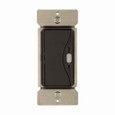 Eaton 9530SG slide dimmer, No neutral required, #14 -12 AWG, Flush, 120 Vac, Back and side, Maintained, Silver granite, 60 Hz, Incandescent, halogen, MLV, Single-pole, Three-way, Single-phase, Polycarbonate, 600W 645983