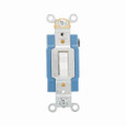 Eaton AH1201LTW Arrow Hart industrial grade toggle switch, Lighted, #14-10 AWG, 15A, Industrial, Flush, 120/277V, Back and side, Screw, White, Single-Pole, Single-Pole, Brass, Phenolic