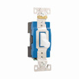 Eaton AH1201W-BU Arrow Hart industrial grade toggle switch, #14-10 AWG, 15A, Industrial, Flush, 120/277V, Back and side, Screw, White, Single-Pole, Single-Pole, Brass, Polycarbonate