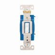 Eaton AH1201W-BU Arrow Hart industrial grade toggle switch, #14-10 AWG, 15A, Industrial, Flush, 120/277V, Back and side, Screw, White, Single-Pole, Single-Pole, Brass, Polycarbonate
