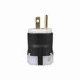 Eaton AH5266 Arrow Hart ultra grip straight blade plug, #18 - #12 AWG, 15A, Industrial, 125V, Back wire, Black, Brass, Nylon, 5-15P, Two-pole, three-wire, grounding, Screw, 0.33-0.66", Nylon, Core pack