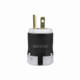 Eaton AH5266 Arrow Hart ultra grip straight blade plug, #18 - #12 AWG, 15A, Industrial, 125V, Back wire, Black, Brass, Nylon, 5-15P, Two-pole, three-wire, grounding, Screw, 0.33-0.66", Nylon, Core pack