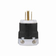 Eaton AH5266 Arrow Hart ultra grip straight blade plug, #18 - #12 AWG, 15A, Industrial, 125V, Back wire, Black, Brass, Nylon, 5-15P, Two-pole, three-wire, grounding, Screw, 0.33-0.66", Nylon, Core pack