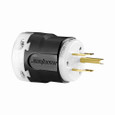 Eaton AH5266 Arrow Hart ultra grip straight blade plug, #18 - #12 AWG, 15A, Industrial, 125V, Back wire, Black, Brass, Nylon, 5-15P, Two-pole, three-wire, grounding, Screw, 0.33-0.66", Nylon, Core pack