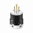 Eaton AH5266 Arrow Hart ultra grip straight blade plug, #18 - #12 AWG, 15A, Industrial, 125V, Back wire, Black, Brass, Nylon, 5-15P, Two-pole, three-wire, grounding, Screw, 0.33-0.66", Nylon, Core pack