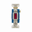 Eaton AH1201FRD Arrow Hart industrial grade toggle switch, #14-10 AWG, 15A, Industrial, Flush mount, 120/277V, Back and side, Screw, Red, Single-Pole, Single-Pole, Brass, Polycarbonate