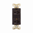 Eaton AH5352B Arrow Hart extra heavy-duty industrial specification grade duplex receptacle, #14-10 AWG, 20A, Industrial, Flush, 125V, Back and Side, Brown, Brass, Nylon, 5-20R, Duplex, Screw, Nylon, Core pack