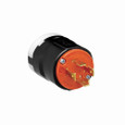 Eaton AHCL1430P Arrow Hart Color Coded Locking Plug, #14-8 AWG, 30A, Industrial, 125/250V, Back, Orange, Black, Ultra grip, Nylon, L14-30, Three-pole, Four-wire, Nylon, 0.38 - 1.16" (9.5 - 29.5mm), -40°C (w/o impact) to 60°C (-40°F to 140°F)