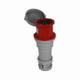 Eaton AH5100C7W Arrow Hart pin and sleeve connector, IP69K Rated, #4 -1/0 AWG, #12 - #16 AWG (pilot), 100A, 3ØY 277/480V, Back wire, Red, Nickel plated brass, IP67, Nylon, Four-pole, Five-wire, 0.97-1.94in (2.46-5.00cm), Female, 20 HP, Nylon, 3PH