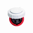 Eaton AH4100C7W Arrow Hart pin and sleeve connector, IP69K Rated, #4 -1/0 AWG, #12 - #16 AWG (pilot), 100A, 3Ø 480V, Back wire, Red, Nickel plated brass, IP67, Nylon, 3-pole, 4-wire, 0.97-1.94in (2.46-5.00cm), Female, 20 HP, 3PH