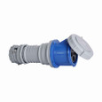 Eaton AH4100C9W Arrow Hart pin and sleeve connector, IP69K Rated, #4 -1/0 AWG, #12 - #16 AWG (pilot), 100A, 3Ø 250V, Back wire, Blue, Nickel plated brass, IP67, Nylon, 3-pole, 4-wire, 0.97-1.94in (2.46-5.00cm), Female, 10 HP, 3PH
