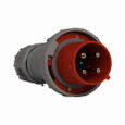 Eaton AH4100P12W Arrow Hart pin and sleeve plug, IP69K Rated, #4 -1/0 AWG, #12 - #16 AWG (pilot), 100A, 125/250V, Back wire, Orange, Nickel plated brass, IP67, Nylon, Three-pole, Four-wire, grounding, 0.97-1.94in (2.46-5.00cm), Male