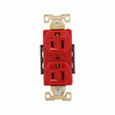Eaton AHIG5262RD Arrow Hart extra heavy-duty industrial specification grade duplex receptacle,#14 -10AWG,15A,Flush,125V,Back and side,Red,Brass,High-impact nylon face,Glass-filled nylon base,5-15R,Two-pole,three-wire,grounding,Screw,Core pack