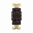Eaton AH5362B Arrow Hart extra heavy-duty industrial specification grade duplex receptacle, #14-10 AWG, 20A, Industrial, Flush, 125V, Back and Side, Brown, Brass, Nylon face, Glass-filled nylon base, 5-20R, Duplex, Screw, Nylon, Core pack