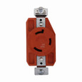 Eaton AHIGL2330R locking receptacle, #14-8 AWG, 30A, Industrial, 347/600V, Back and side wiring, Orange, Single, L23-30, Four-pole, Five-wire, Glass-filled nylon