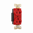 Eaton AHIG5362RD Arrow Hart extra heavy-duty industrial specification grade duplex receptacle,#14-10 AWG,20A,Flush,125V,Back and side,Red,Brass,High-impact nylon face,Glass-filled nylon base,5-20R,Screw,Core pack,Isolated ground|Terminal guards