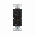 Eaton BR15BK commercial specification grade duplex receptacle, #14-10 AWG, 15A, Commercial, Flush, 125V, Back and side, Black, Brass, High-impact nylon, PVC, 5-15R, Duplex, Screw, PVC, Core pack