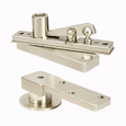 Norton Rixson 270 Series Center Hung Pivot Set in 619 Satin Nickel finish, showing top pivot assembly and bottom floor pivot components