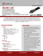 Command Access MLRK1-AR Motorized Latch Retraction Kit — product spec sheet showing voltage, cutdown, wire run, and feature highlights including Smart Module Technology and 3-year no-hassle warranty