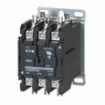 Eaton C25DNF340R definite purpose contactor, Quick, 40A, 12 Vac, 50/60 Hz, Open with metal mounting plate, 15-50A, two- and three-pole, 40A, Contactor, Three-pole, 50A, Box lugs (posidrive setscrew) and quick connect terminals (side-by-side)