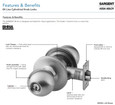 Sargent Sargent 8X Line Series - Dummy Trim (8XU93) Non-Keyed Knob Lock, Grade 1 SGT-8XU93