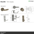 Falcon MA371 Store Door Lock - Grade 1 Double Cylinder Mortise Lock with Deadbolt