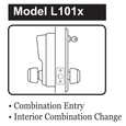 Dormakaba Simplex LR1031 Pushbutton Cylindrical Lever Lock, Combination Entry/Passage Functions