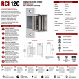 RCI 12C Compact Electric Strike 12VDC Fail-Secure with 1,100lbf Static Load Rating
