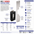 RCI 7 Series Electric Strike with 7-15/16" Round Corner Faceplate for Cylindrical and Mortise Locks