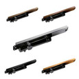 Dormakaba ITS9613 Concealed Overhead Door Closer shown in multiple finish options: 689 Anodized Aluminum, 693 Black, and 695 Dark Bronze