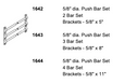 Trimco 1644 5/8" Diameter Multi-Rail Push Bar 4 Set